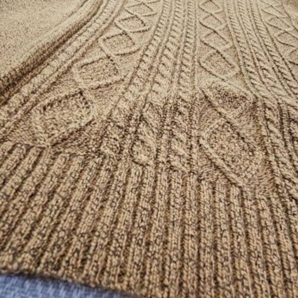 Kian D Wheat Straw Cable Knit 1/4 Zip Long Sleeve Sweater Men's Size Medium EUC - Picture 3 of 12